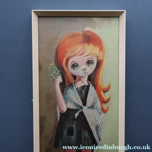 Load image into Gallery viewer, Vintage 1970's Kitsch "Big Eyes" Print By D Golding. Little Beggar Girl
