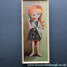 Load image into Gallery viewer, Vintage 1970's Kitsch "Big Eyes" Print By D Golding. Little Beggar Girl

