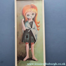 Load image into Gallery viewer, Vintage 1970's Kitsch "Big Eyes" Print By D Golding. Little Beggar Girl
