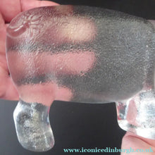 Load image into Gallery viewer, 1970s KOSTA BODA Glass Hippopotamus. Larger Size; Designed by Bertil Vallien. 8 1/2 inches wide
