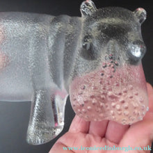 Load image into Gallery viewer, 1970s KOSTA BODA Glass Hippopotamus. Larger Size; Designed by Bertil Vallien. 8 1/2 inches wide
