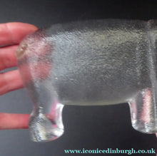 Load image into Gallery viewer, 1970s KOSTA BODA Glass Hippopotamus. Larger Size; Designed by Bertil Vallien. 8 1/2 inches wide

