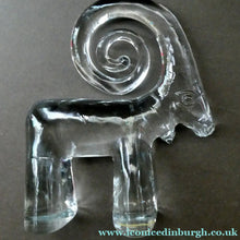 Load image into Gallery viewer, 1970s KOSTA BODA Glass Ram Designed by Bertil Vallien. 5 inches in height

