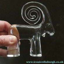 Load image into Gallery viewer, 1970s KOSTA BODA Glass Ram Designed by Bertil Vallien. 5 inches in height
