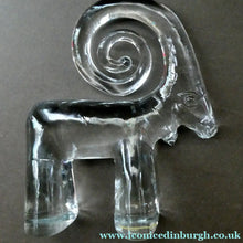 Load image into Gallery viewer, 1970s KOSTA BODA Glass Ram Designed by Bertil Vallien. 5 inches in height
