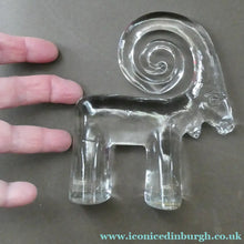 Load image into Gallery viewer, 1970s KOSTA BODA Glass Ram Designed by Bertil Vallien. 5 inches in height - Scandinavian Glass
