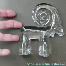 Load image into Gallery viewer, 1970s KOSTA BODA Glass Ram Designed by Bertil Vallien. 5 inches in height - Scandinavian Glass
