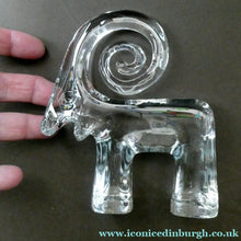 Load image into Gallery viewer, 1970s KOSTA BODA Glass Ram Designed by Bertil Vallien. 5 inches in height

