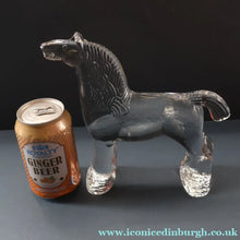 Load image into Gallery viewer, A/ 1970s KOSTA BODA Large Glass horse Designed by Bertil Vallien. 8 1/4 inches
