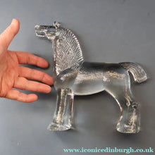 Load image into Gallery viewer, A/ 1970s KOSTA BODA Large Glass horse Designed by Bertil Vallien. 8 1/4 inches
