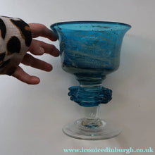 Load image into Gallery viewer, 1970s Large Mdina Glass Goblet. Trailed Glass Decoration on the Stem - European Glass
