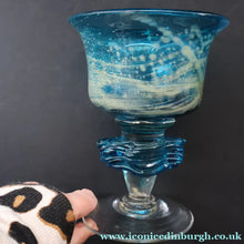 Load image into Gallery viewer, 1970s Large Mdina Glass Goblet. Trailed Glass Decoration on the Stem - European Glass
