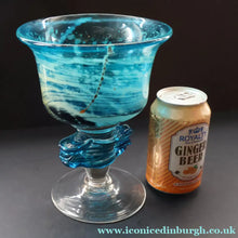 Load image into Gallery viewer, 1970s Large Mdina Glass Goblet. Trailed Glass Decoration on the Stem - European Glass
