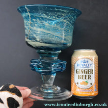 Load image into Gallery viewer, 1970s Large Mdina Glass Goblet. Trailed Glass Decoration on the Stem - European Glass

