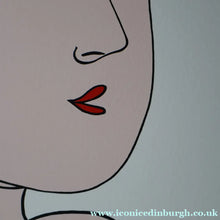 Load image into Gallery viewer, Vintage 1970s LARGE Original Screenprint of a Japanese Lady: Lass of Innocence; Signed by the artist. Quirky POP ART Style
