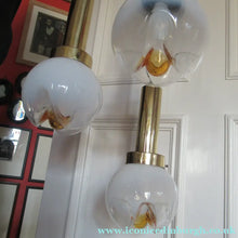 Load image into Gallery viewer, Vintage 1970s MAZZEGA Murano Glass Hanging Pendant Light Fitting with Three Shades.
