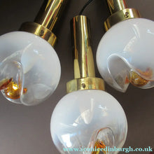 Load image into Gallery viewer, Vintage 1970s MAZZEGA Murano Glass Hanging Pendant Light Fitting with Three Shades.

