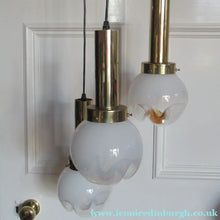 Load image into Gallery viewer, Vintage 1970s MAZZEGA Murano Glass Hanging Pendant Light Fitting with Three Shades.
