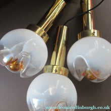 Load image into Gallery viewer, Vintage 1970s MAZZEGA Murano Glass Hanging Pendant Light Fitting with Three Shades.

