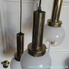 Load image into Gallery viewer, Vintage 1970s MAZZEGA Murano Glass Hanging Pendant Light Fitting with Three Shades.
