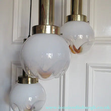 Load image into Gallery viewer, Vintage 1970s MAZZEGA Murano Glass Hanging Pendant Light Fitting with Three Shades.
