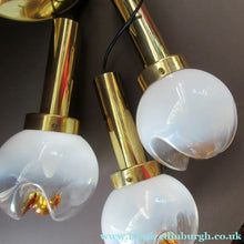 Load image into Gallery viewer, Vintage 1970s MAZZEGA Murano Glass Hanging Pendant Light Fitting with Three Shades.
