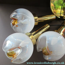 Load image into Gallery viewer, Vintage 1970s MAZZEGA Murano Glass Hanging Pendant Light Fitting with Three Shades.
