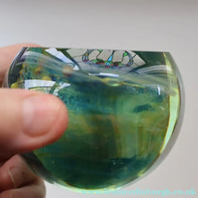 Load image into Gallery viewer, 1970s Mdina Glass Paperweight. Vintage Sea and Sand / Blue Summer Colours
