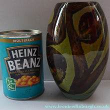 Load image into Gallery viewer, 1970s Mdina Glass Vase with Earthtone Swirls. Ovoid Shape; 6 inches in height
