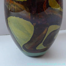 Load image into Gallery viewer, 1970s Mdina Glass Vase with Earthtone Swirls. Ovoid Shape; 6 inches in height
