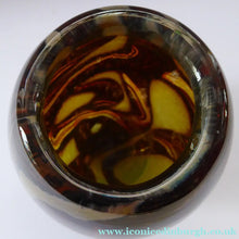 Load image into Gallery viewer, 1970s Mdina Glass Vase with Earthtone Swirls. Ovoid Shape; 6 inches in height
