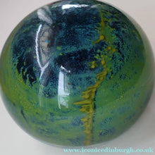 Load image into Gallery viewer, 1970s Mdina Magnum Glass Paperweight. Vintage Sea and Sand / Blue Summer Colours - European Glass
