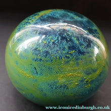 Load image into Gallery viewer, 1970s Mdina Magnum Glass Paperweight. Vintage Sea and Sand / Blue Summer Colours - European Glass
