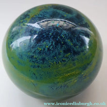 Load image into Gallery viewer, 1970s Mdina Magnum Glass Paperweight. Vintage Sea and Sand / Blue Summer Colours - European Glass
