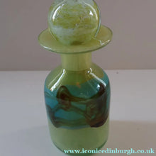 Load image into Gallery viewer, Vintage MDINA Maltese Glass Sand &amp; Sea Slim Bottle Vase with Large Ball Glass Stopper. Signed 
