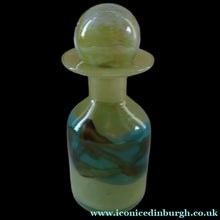 Load image into Gallery viewer, Vintage MDINA Maltese Glass Sand &amp; Sea Slim Bottle Vase with Large Ball Glass Stopper. Signed 
