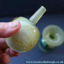 Load image into Gallery viewer, Vintage MDINA Maltese Glass Sand &amp; Sea Slim Bottle Vase with Large Ball Glass Stopper. Signed 
