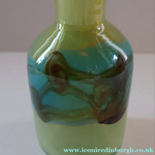 Load image into Gallery viewer, Vintage MDINA Maltese Glass Sand &amp; Sea Slim Bottle Vase with Large Ball Glass Stopper. Signed 
