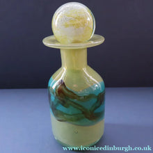 Load image into Gallery viewer, Vintage MDINA Maltese Glass Sand &amp; Sea Slim Bottle Vase with Large Ball Glass Stopper. Signed 
