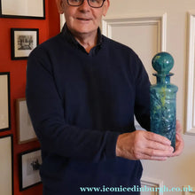 Load image into Gallery viewer, 1970s Mdina Maltese Glass Tall Bottle Vase with Large Ball Stopper. Signed - European Glass
