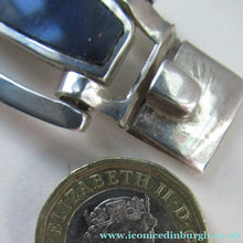 Load image into Gallery viewer, 1970s 950 Mexican Taxco Silver Link Bracelet with Onyx Panels 
