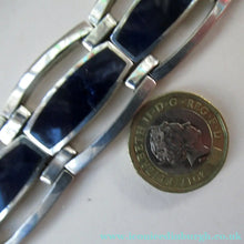 Load image into Gallery viewer, 1970s 950 Mexican Taxco Silver Link Bracelet with Onyx Panels 
