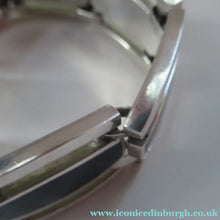 Load image into Gallery viewer, 1970s 950 Mexican Taxco Silver Link Bracelet with Onyx Panels 
