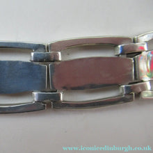 Load image into Gallery viewer, 1970s 950 Mexican Taxco Silver Link Bracelet with Onyx Panels 
