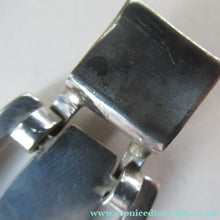 Load image into Gallery viewer, 1970s 950 Mexican Taxco Silver Link Bracelet with Onyx Panels 
