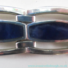 Load image into Gallery viewer, 1970s 950 Mexican Taxco Silver Link Bracelet with Onyx Panels 
