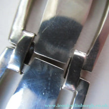 Load image into Gallery viewer, 1970s 950 Mexican Taxco Silver Link Bracelet with Onyx Panels 
