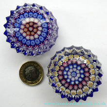 Load image into Gallery viewer, MINIATURE PAIR of Scottish Perthshire Glass Paperweights with Fluted Sides. 1970s
