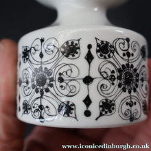 Load image into Gallery viewer, 1970s Norwegian Figgjo Flint Ceramic Candleholder with Stylish Black and White Pattern - European Ceramics

