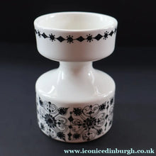 Load image into Gallery viewer, 1970s Norwegian Figgjo Flint Ceramic Candleholder with Stylish Black and White Pattern - European Ceramics
